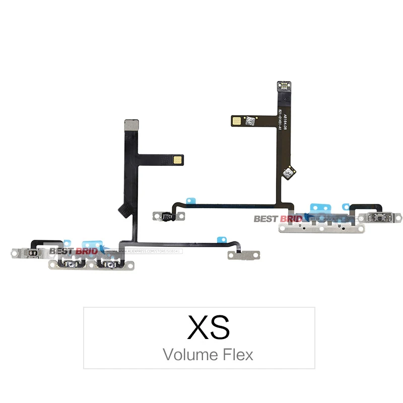 1 шт. силовой гибкий кабель для iPhone X XR XS Max переключатель громкости с металлическим кронштейном в сборе