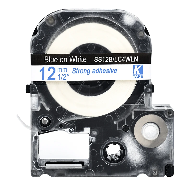 Ярлыки совместимы с Epson KingJim ярлыки ленты 12 мм синие на белые SS12B LC4WLN для