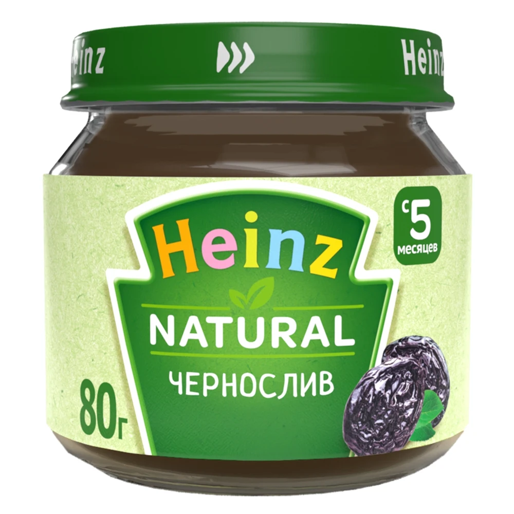 Чистый пюре Heinz из сливы с 5 месяцев. 80г каждый. Здоровое питание для малышей – закуска для мамы и ребенка. Хайнц на.