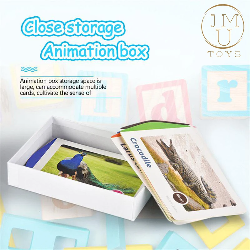 

JUM Children's animal cognition picture 3D animation magic move card box fun reading toys for early childhood Education