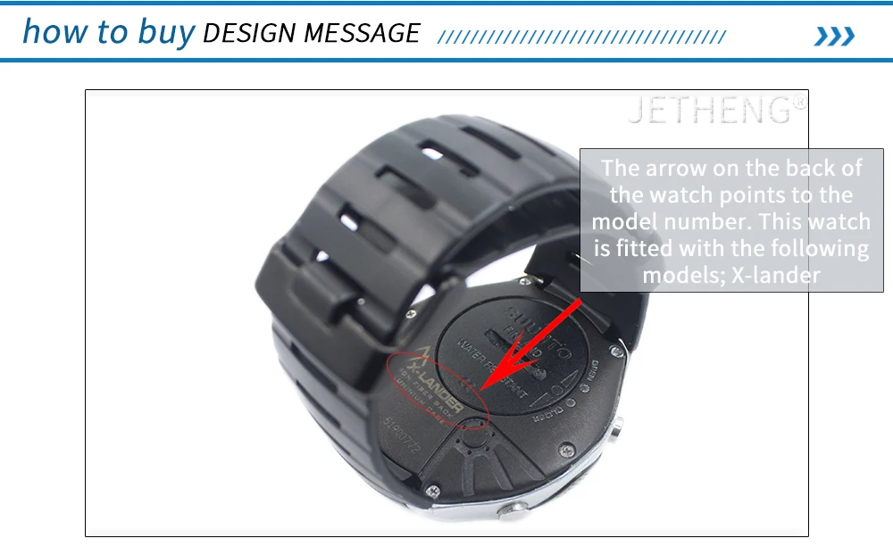 Резиновая лента подходит для Suunto X-lander мужской ремешок для часов водонепроницаемые спортивные ремни с пряжкой из нержавеющей стали