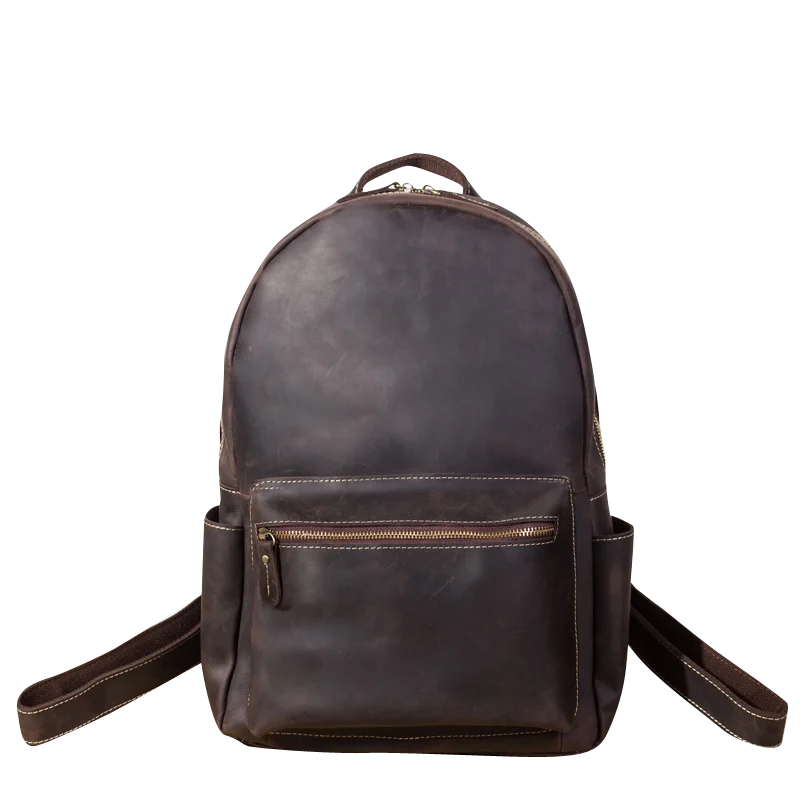 Винтажный кожаный мужской рюкзак ручной работы повседневные дорожные ранцы