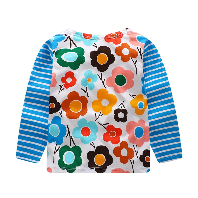 Jumping meters Long Sleeve T shirts for Baby Girls Cotton Clothing Cartoon Print Autumn Spring Tops New Children | Мать и ребенок