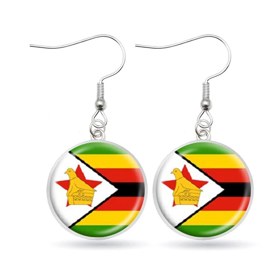 National Flag Earrings Benin Niger Chad Gabon Angola Zambia Namibia Comoros Swaziland COD Mauritius Dangle Jewelry | Украшения и