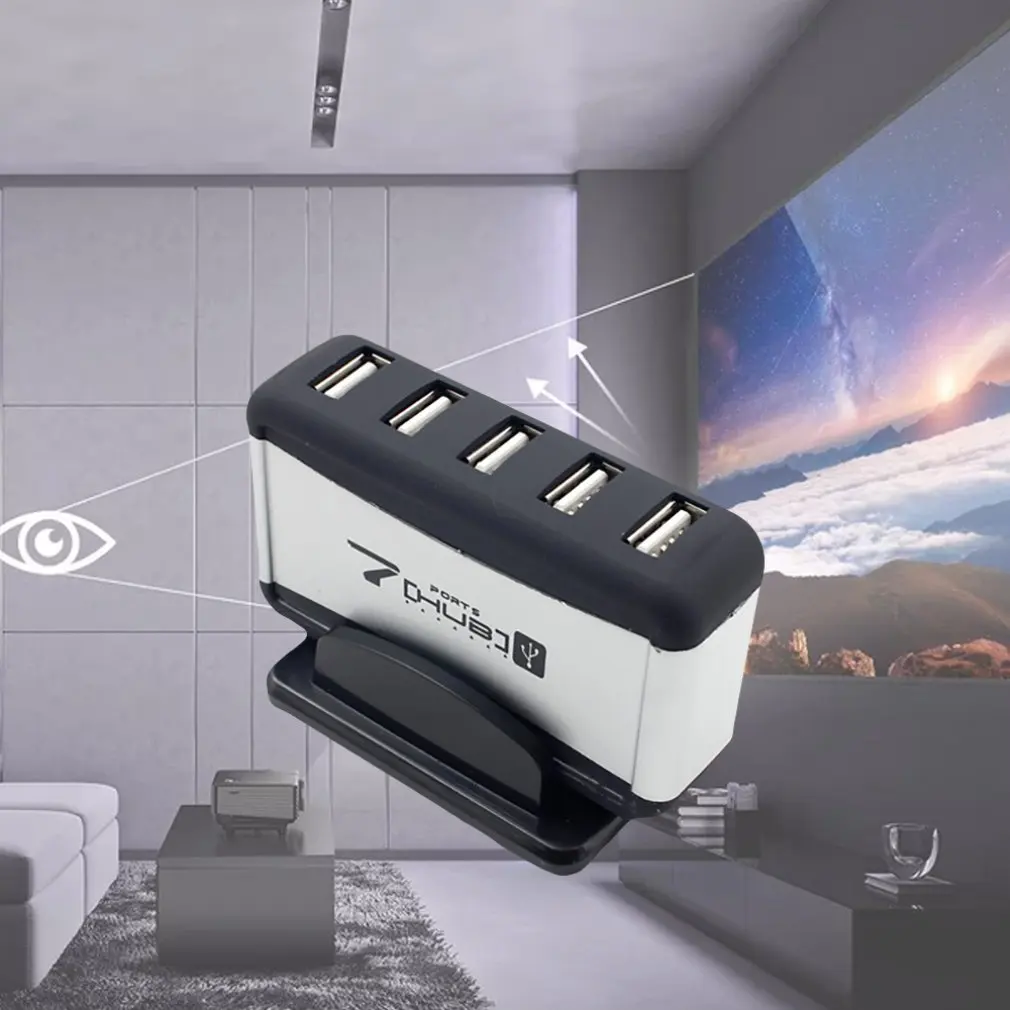 Вертикальные 7 портов концентратор дистрибьютор USB с базой питания внешний