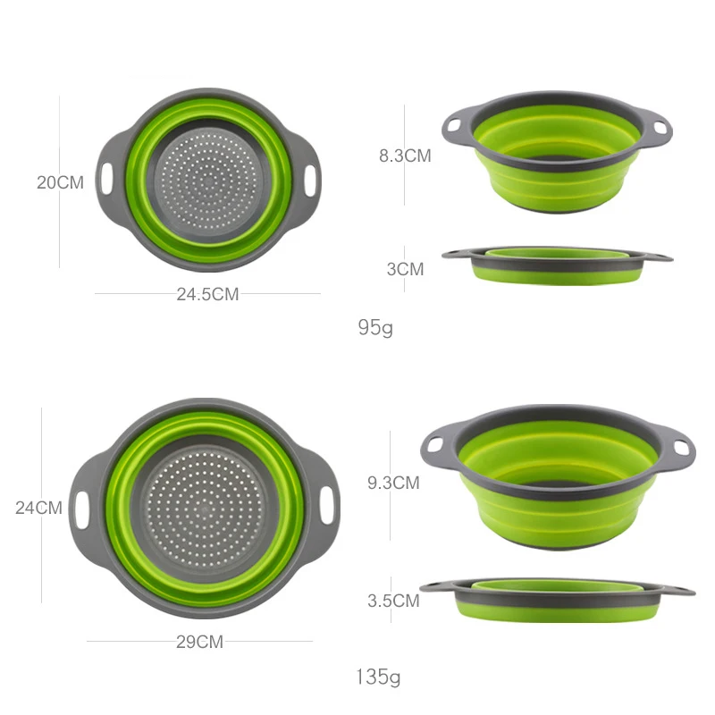 2 шт./компл. складной силиконовый дуршлаг фрукты овощи стиральная корзина