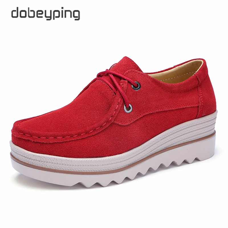 Dobeyping Новая Осенняя обувь женские замшевые лоферы на плоской подошве со