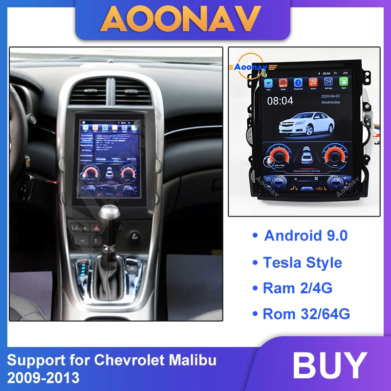 

Автомобильная автомагнитола, мультимедийный плеер для Chevrolet Malibu 2009-2013, автомобильное радио, GPS-навигация, стиль Тесла, MP4-плеер