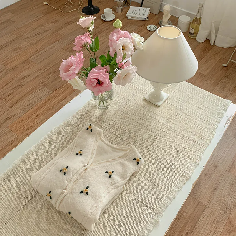 

Korea Ins Autumn Flower Embroidery Pearl Buckle V-neck Short Waist Slim Knit Cardigan Soft Sweater Women's Jacket