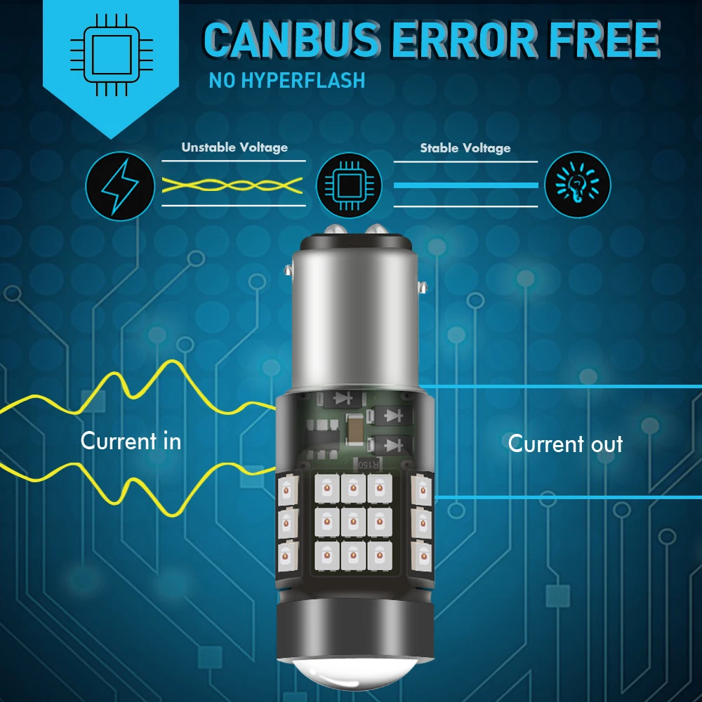 СВЕТОДИОДНЫЙ Автомобильный светильник 2x1157 P21/5 Вт BAY15D CANBUS без ошибок 1156 BA15S P21W 2835SMD