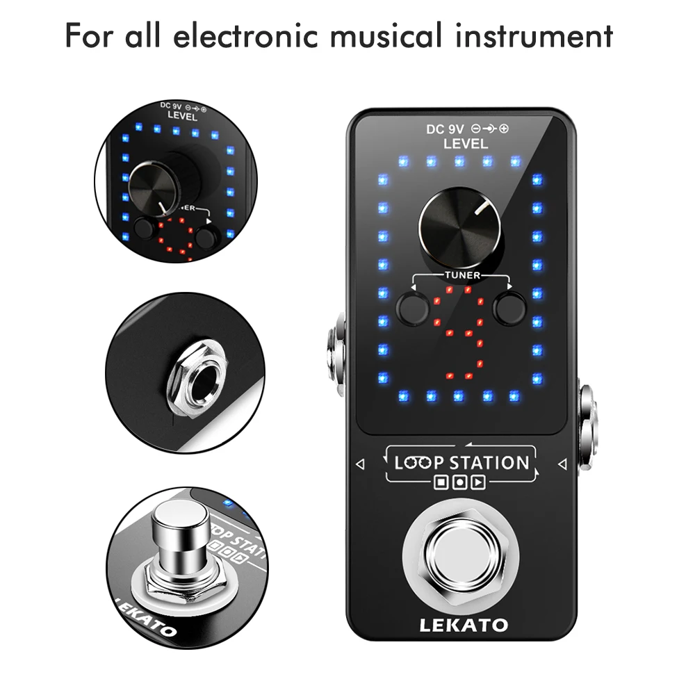 LEKATO Looper гитарная педаль петля бас гитара Педаль хор аксессуары настоящий байпас 9