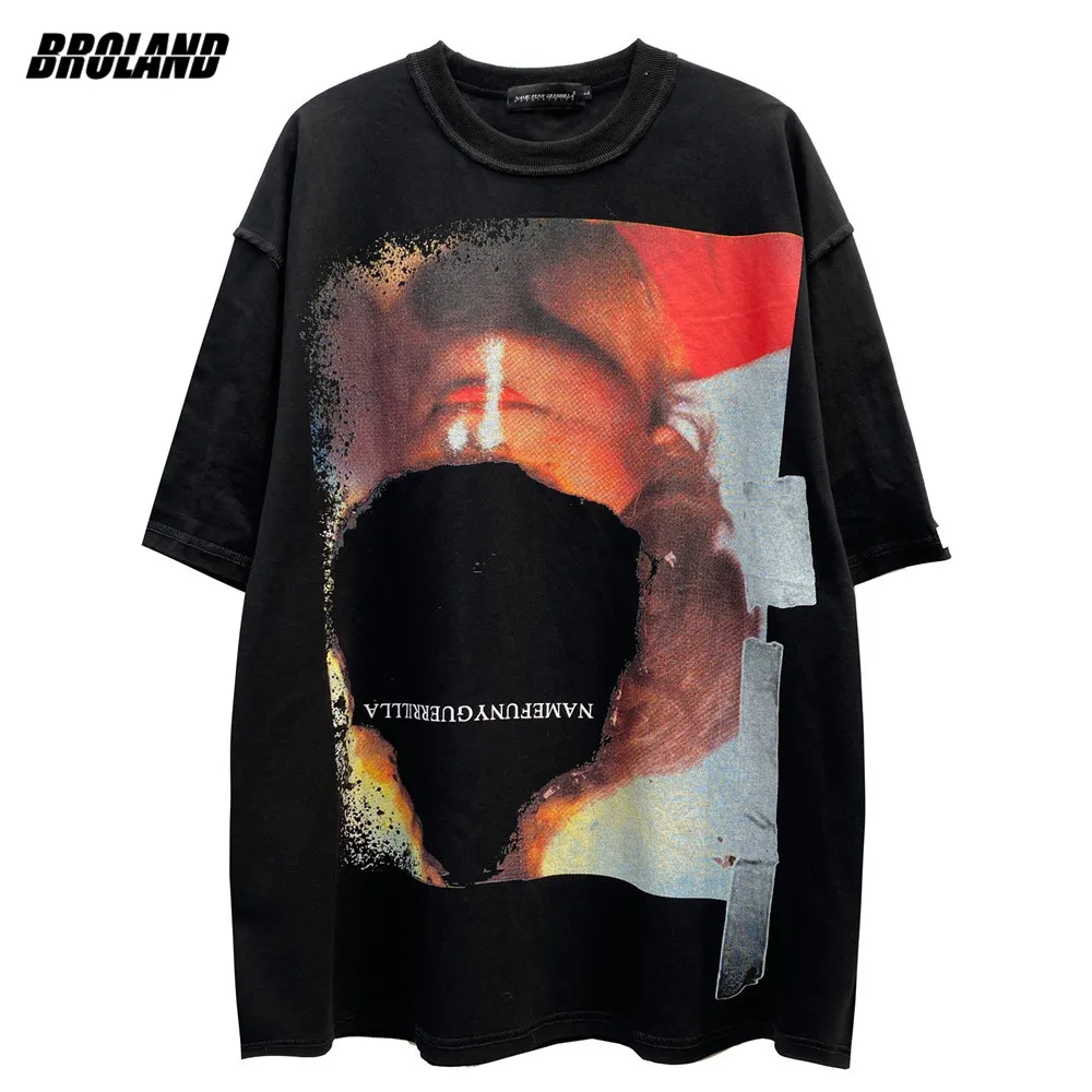 

Men's T-shirt 2021 New Summer Short Sleeve Printed Tee Hip Hop Oversized Cotton Casual Harajuku Streetwear Top Tshirts Clothing