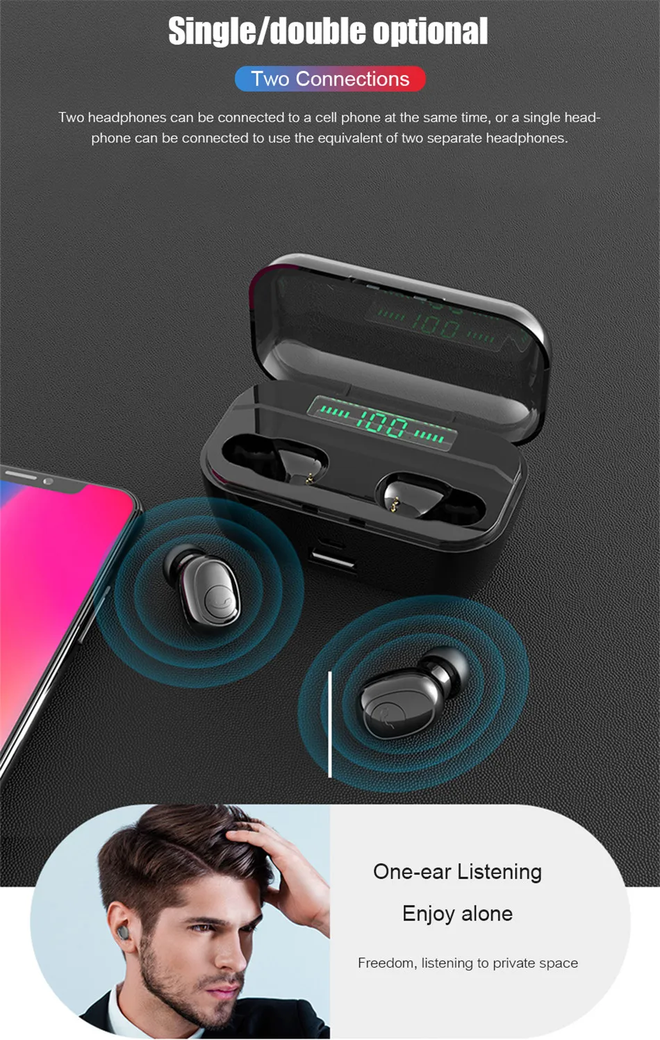 Беспроводные bluetooth-наушники TWS миниатюрные беспроводные наушники 3500 мАч power Bank Bluetooth V5.0 светодиодный дисплей гарнитуры IPX7 водонепроницаемый