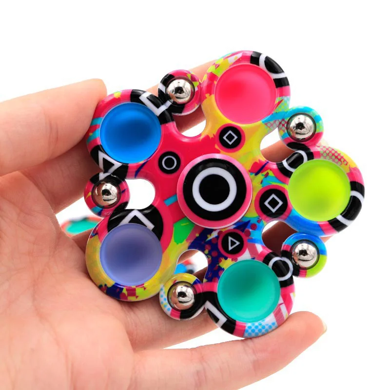 

New Cartoon Fidget Spinner Toys Children Antistress Hand Spinner Simple Dimple Toys Kids Stress Relief Push Bubble Autism Gifts