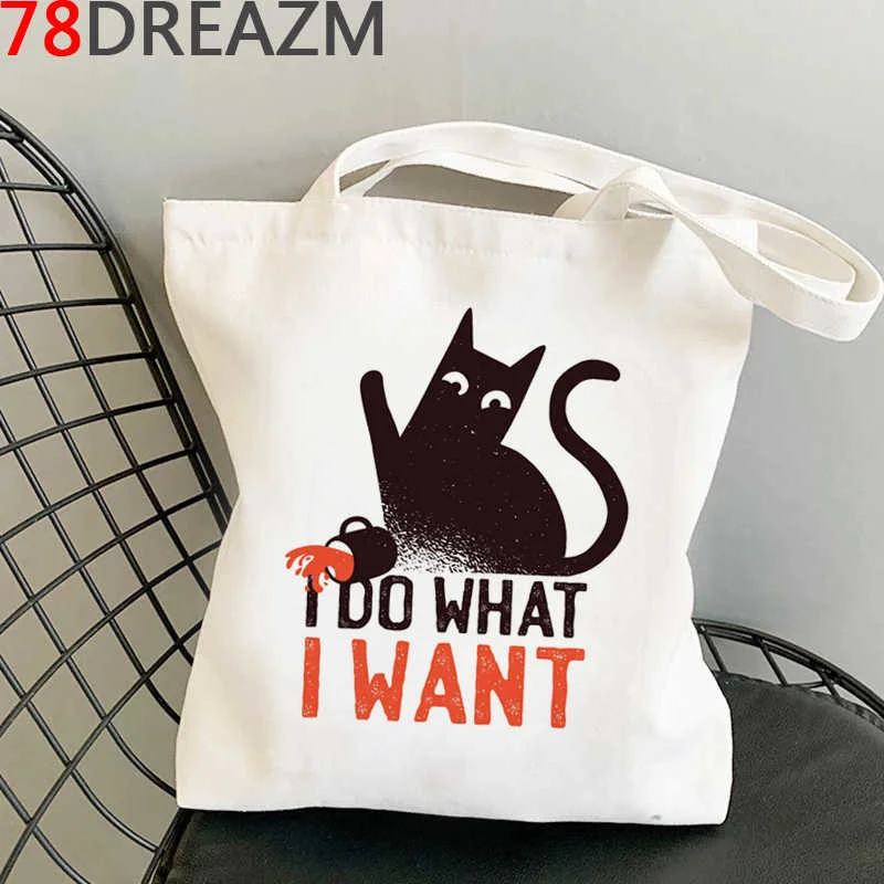 

Cat shopping bag grocery eco bolso shopper bolsas de tela bag cloth fabric sacola jute grab