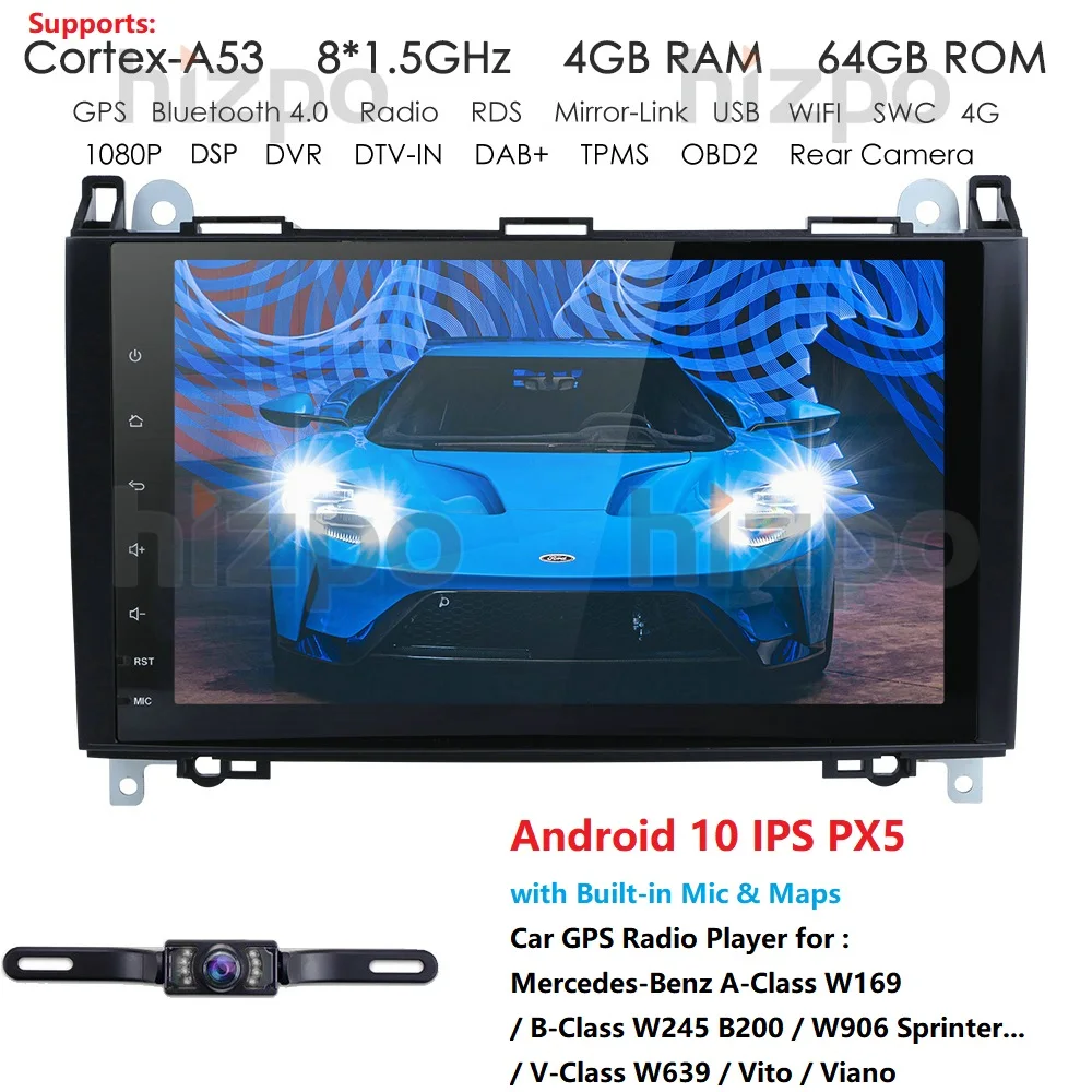 2din Android 10 0 Octa Core автомобильный NODVD для Benz Sprinter W169 W245 W906 Viano Vito W639 B200 с WIFI GPS навигация