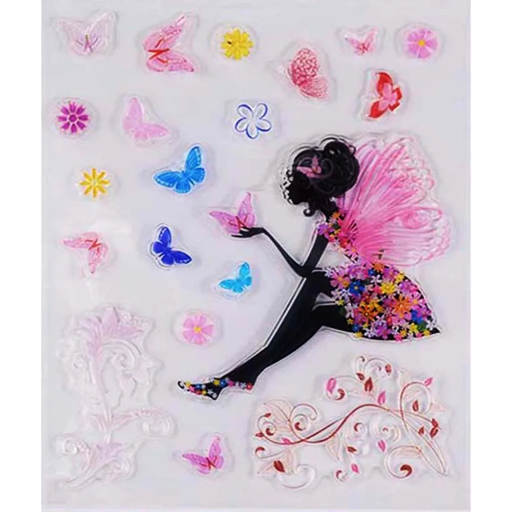 Fairy butterfly Transparent clear stamp for DIY Scrapbooking/Card Making/Kids Christmas Fun Decoration Supplies | Дом и сад