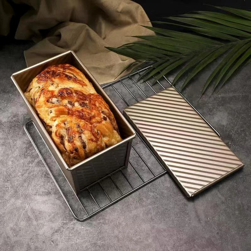 

Rectangular Loaf Pan Carbon Steel Non-stick Bellows Cover Toast Mold Bread Box Mold Eco-Friendly Baking Tools For Cakes Kitchen