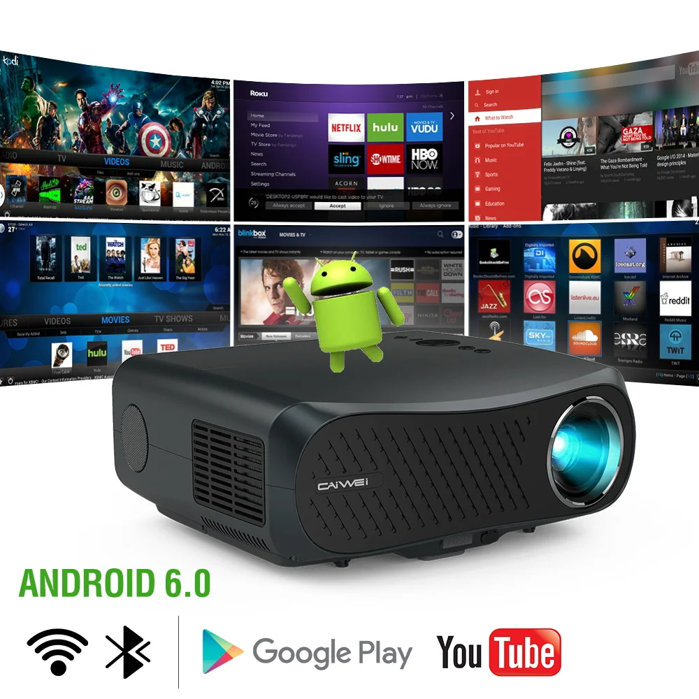 Beamer Projetor 4K видео светодиодный домашний кинотеатр 7200 люменов Беспроводная Airplay