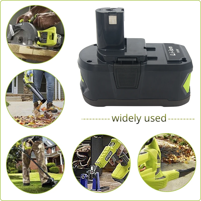 

2PCS 18V 6000mAh Li-ion Power Tools Replacement Rechargeable Battery for Ryobi ONE P108 P109 P106 P105 P104 P103 RB18L50 RB18L40