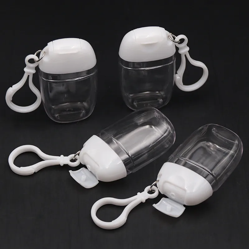 

Hook Keychain Travel Bottles Size Reusable Holder Cap Portable 5pcs 30ml Hand