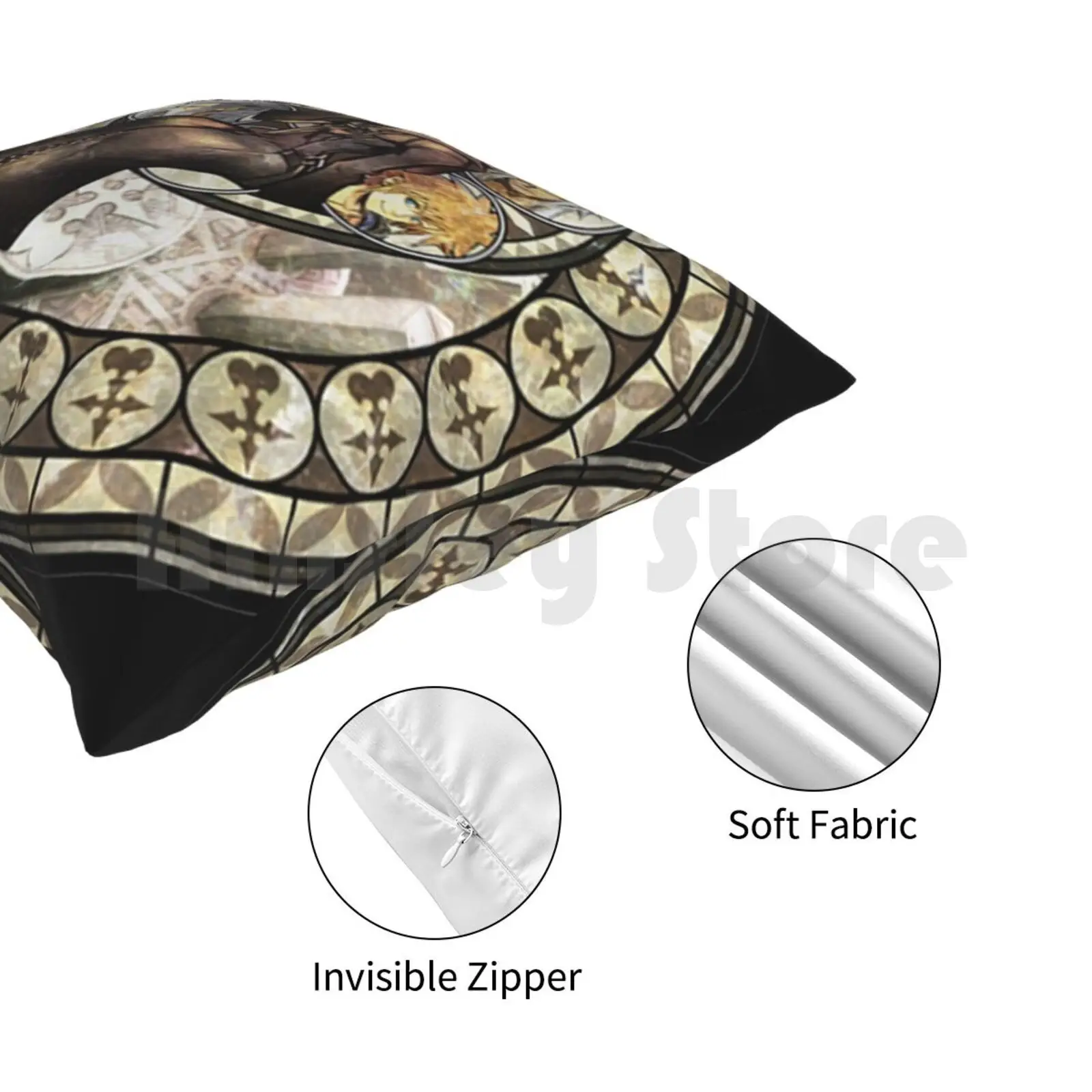 Подушка Kingdom Hearts-Xion'S Heart мягкая домашняя с принтом Hearts Sora Keyblade Kh