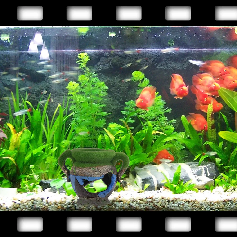 

Ornamental Fish Tank Landscape Decoration Fish Shrimp Nest Moss Resin Vase Aquarium Decoration Accessories