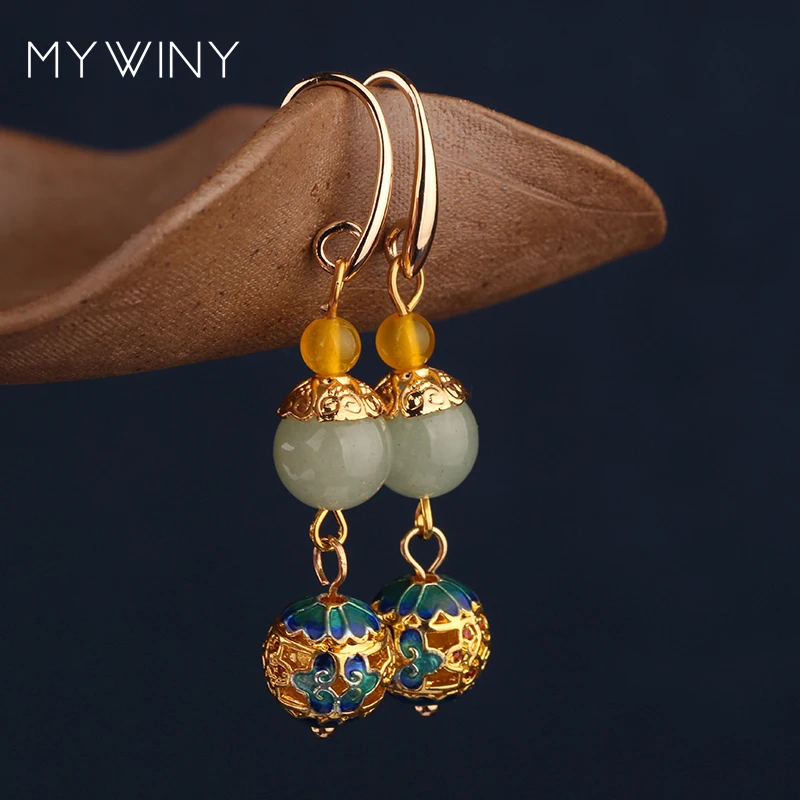 MYWINY новые модные ювелирные изделия медный шар серьги из перегородчатой эмали