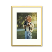 gold photo poster frame metal a4 picture frame with ivory mat plexiglass for canvas paintings wall art interior home decorative