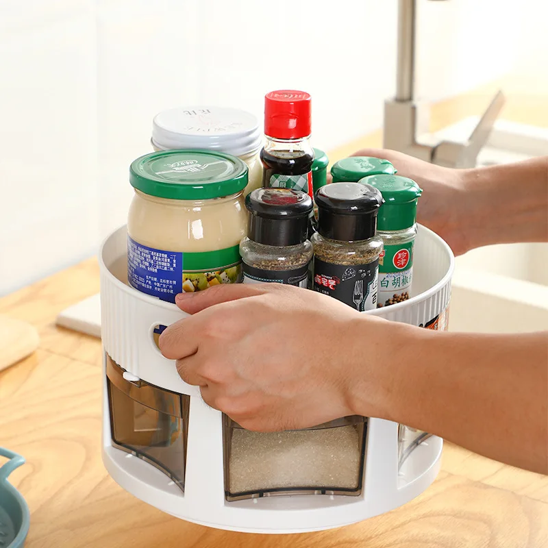 

Household Double-layer Rotary Seasoning Seasoning Sauce Rack Kitchen Rotary Multi-layer Seasoning Condiment Shelf