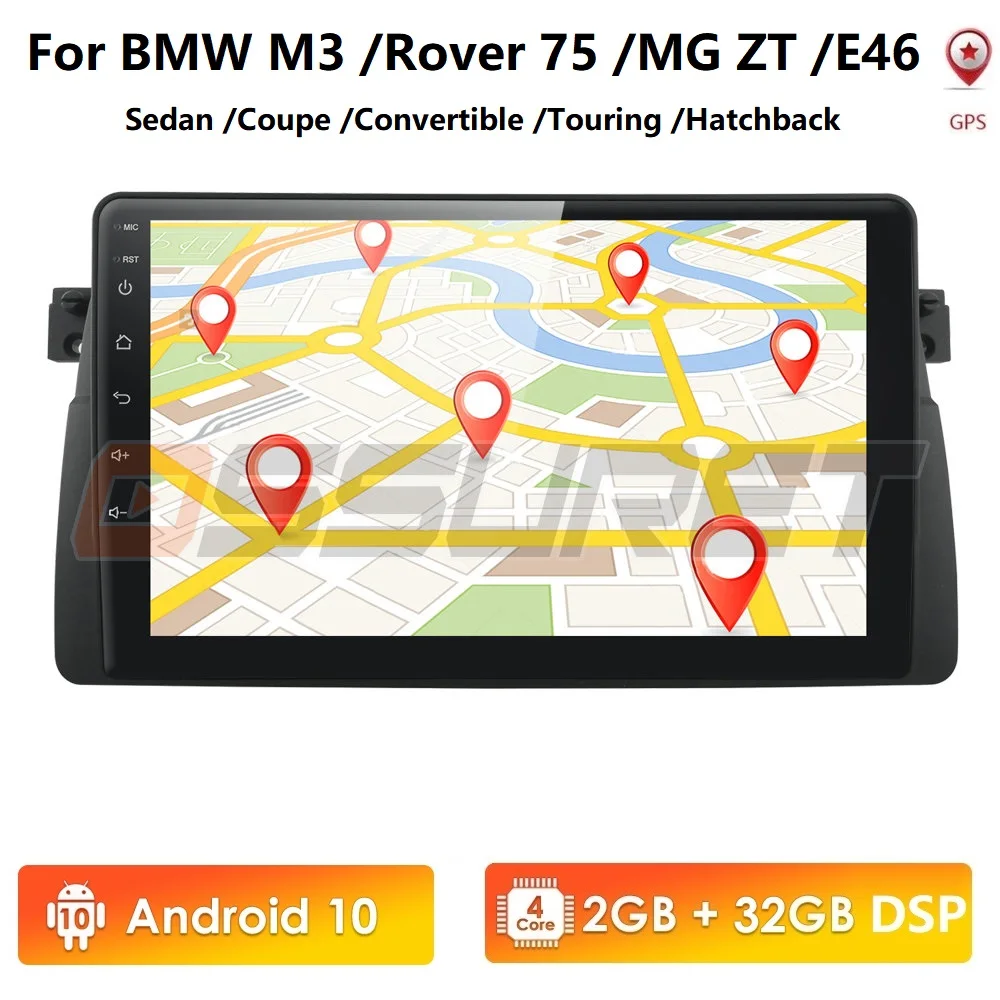 9 &quotAndroid 10 4/8Core DSP IPS Автомобильный GPS плеер для bmw E46 M3 навигация wifi радио bluetooth SWC Canbus