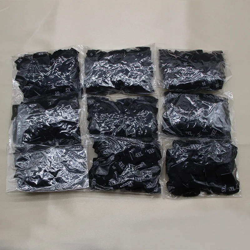 100 шт. бирки размера для одежды рубашки белая/черная Дамасская полиэфирная ткань