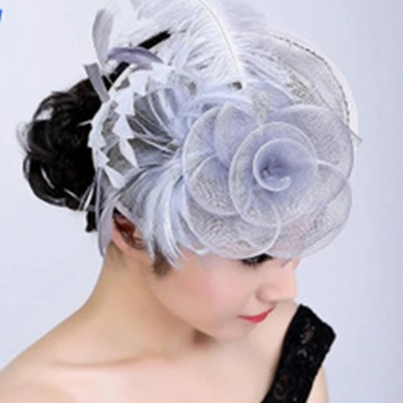 

Lady Visor Bridal Hat Vintage European and American Hair Accessories Banquet Headdress Linen Net Yarn Wholesale