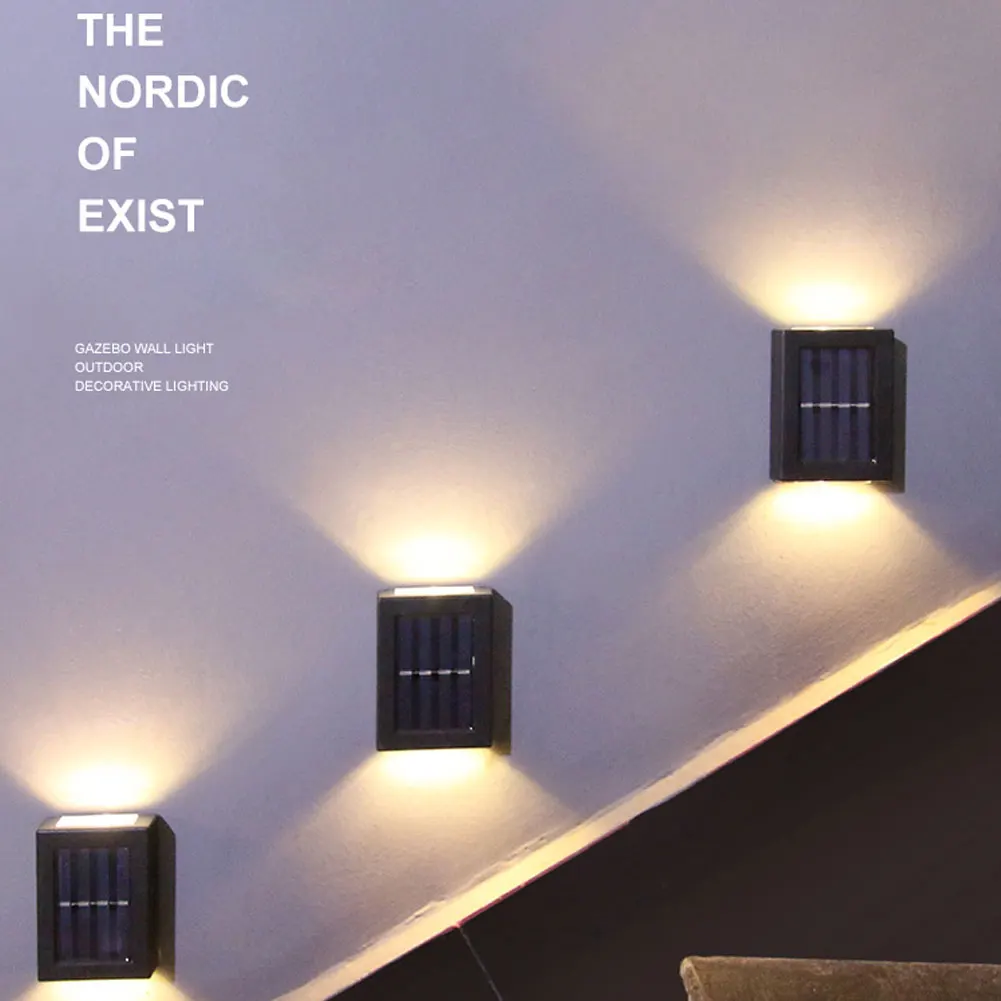 

2PCS Garden Wall Light LED Solar Powered Wireless Outdoor Waterproof Decor Fence Patio Lamp Colorful Light For Garden Balcony