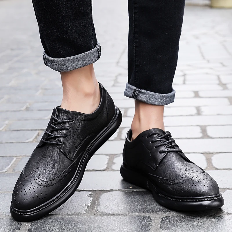 

Men's Leather Casual Shoes Men Casual Sport Shoes Leather Sneakers Fashion Mens Hot Sale Shoe Man 2020 Spring Genuine For