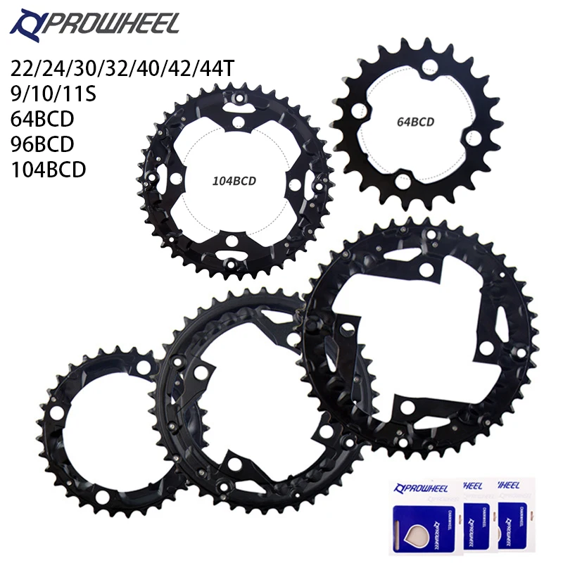 Звездочка для дорожного велосипеда PROWHEEL колеса горного 64/96/104BCD 22/24/30/32/40/ 42/ 44T