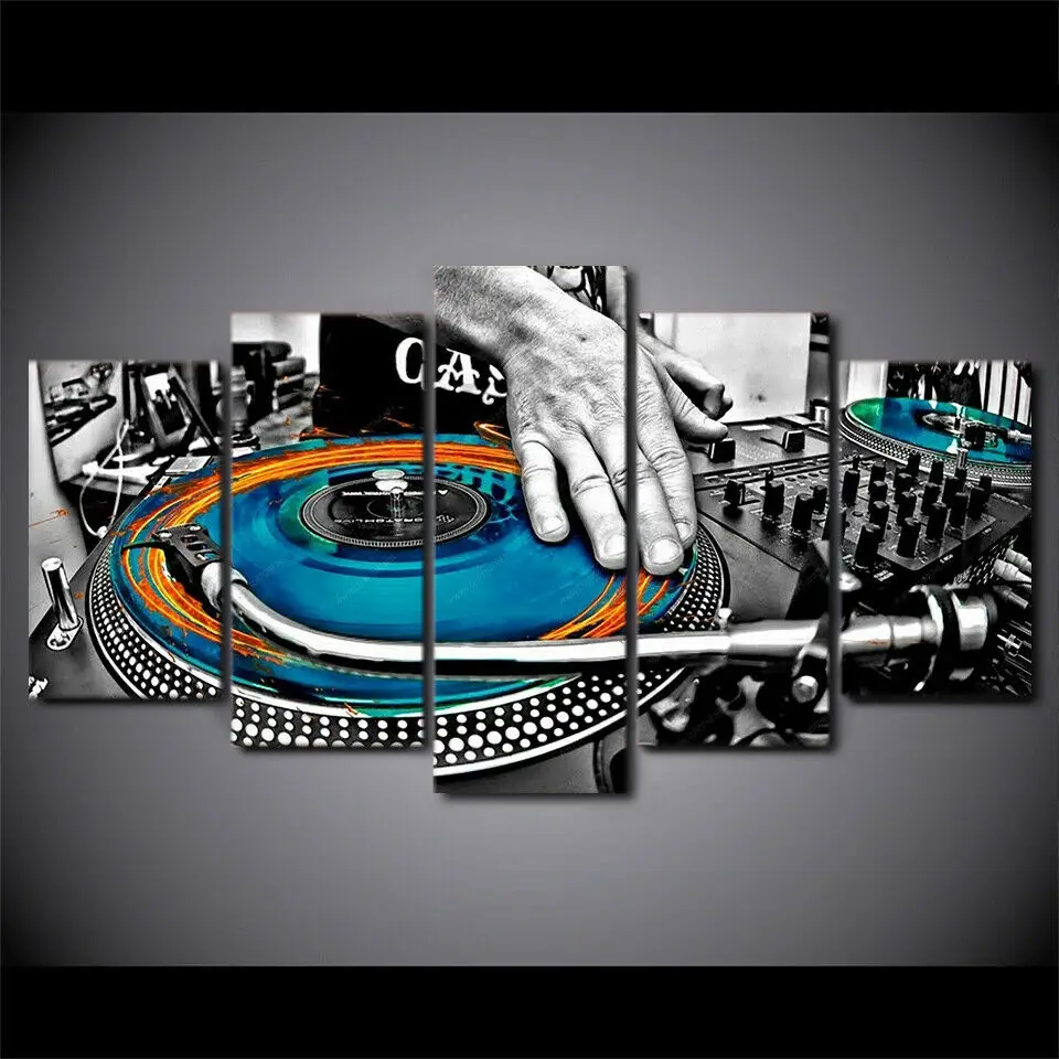 Abstract DJ Cool Music Summe 5 pcs Modern Home Wall Decor Canvas Picture Art HD Print Painting On Canvas for Living Room Unframe