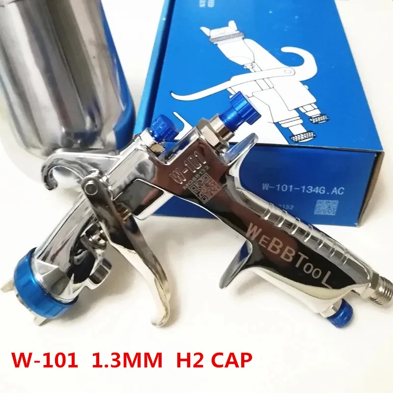 Натуральная qr cod W-101 пистолет-распылитель 134G w101 HVLP ручной Краски пистолет тяжести 1,0/1,3/1,5/1,8 мм мебель покрытия автомобиля Краски Инж - Цвет: W-132G  1.3MM