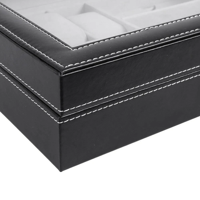 

Watch Case for Men, 6 Slots Watch Box and 3 Pieces Eyeglasses for Men