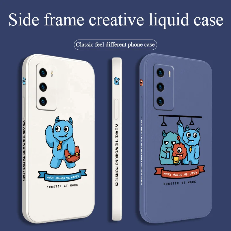 

Thrifty Monster Phone Case For Huawei P40 P40Lite P30 P20 Mate 40 40Pro 30 20 Pro Lite P Smart 2021 Y7a Silicone Cover