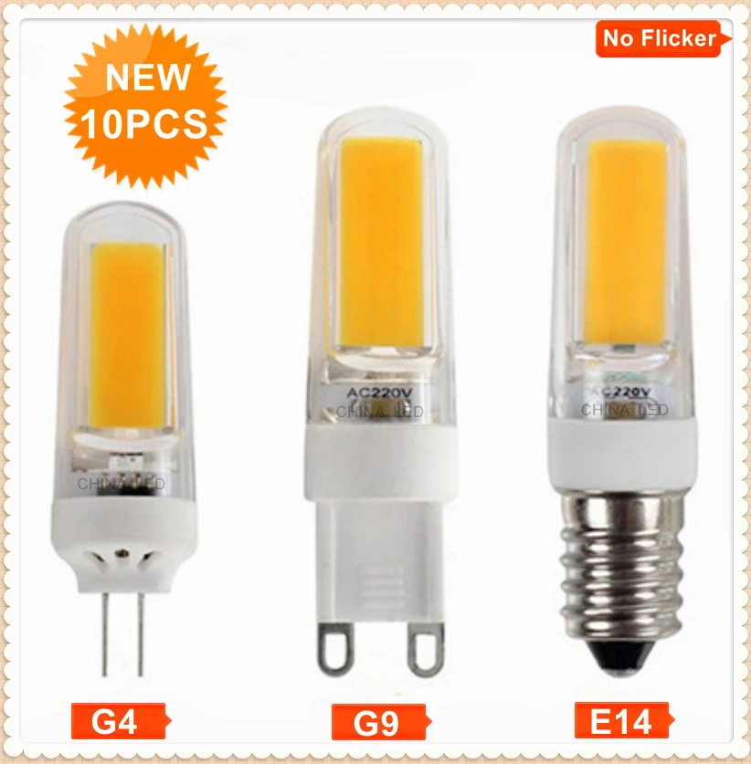 

10PCS/LED G4 G9 E14 Bulb Dimmable 9W 220V110V Lampadas COB LED Light Lamp Bombillas Luz Warm Cool White Replace 60W Halogen Lamp