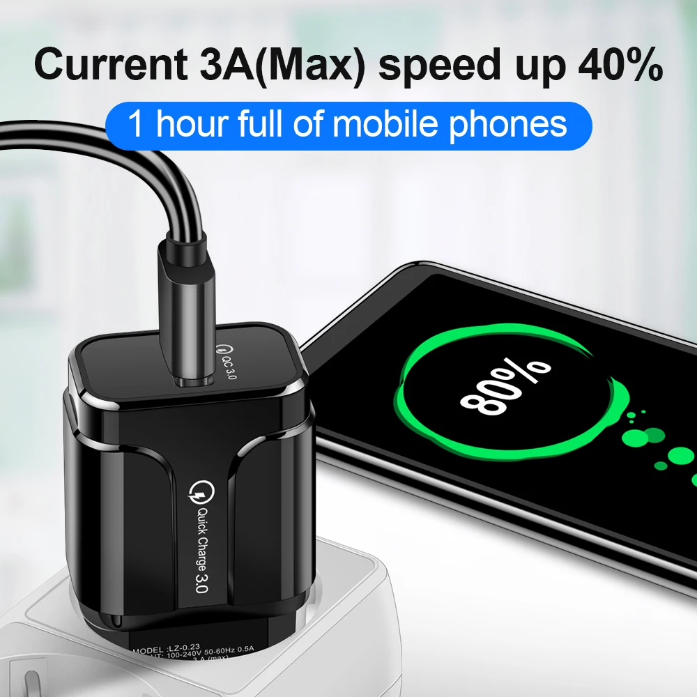 Олаф 18 Вт Быстрая зарядка 3 0 3A для мобильных телефонов EU US вилка настенное USB