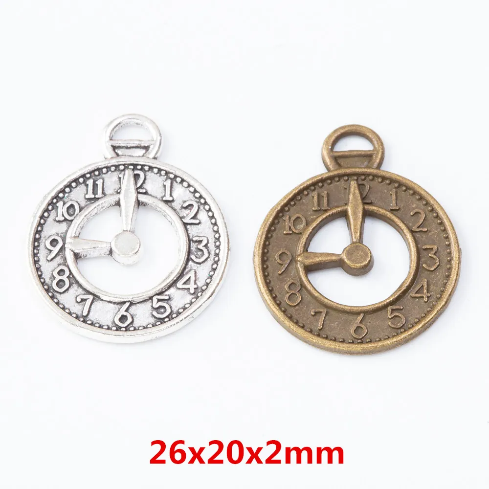 

90 штук ретро-часов, подвеска, цинк, Европейский стиль, изготовление ювелирных изделий 7671