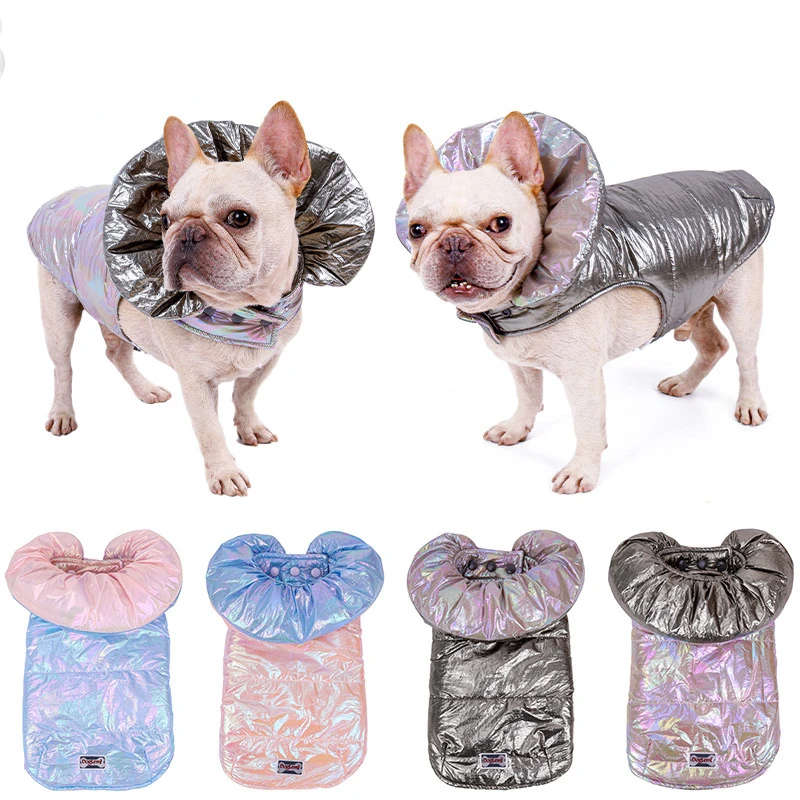 Зимнее теплое пальто для собак толстовка с капюшоном маленьких больших