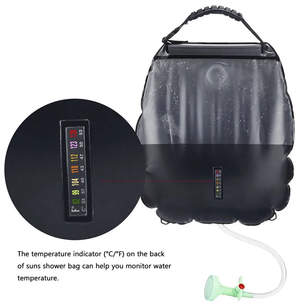

Outdoor Camping Portable 20L Shower Bags Bath Water Bag Capacity Sunshine Heat Hiking Bathing Climbing Water Bag