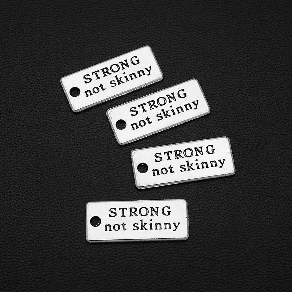 

15pcs/Lots 9x22mm Antique Silver Plated Strong Not Skinny Letter Charm Double Sided Pendants For Diy Jewelery Accessories Crafts