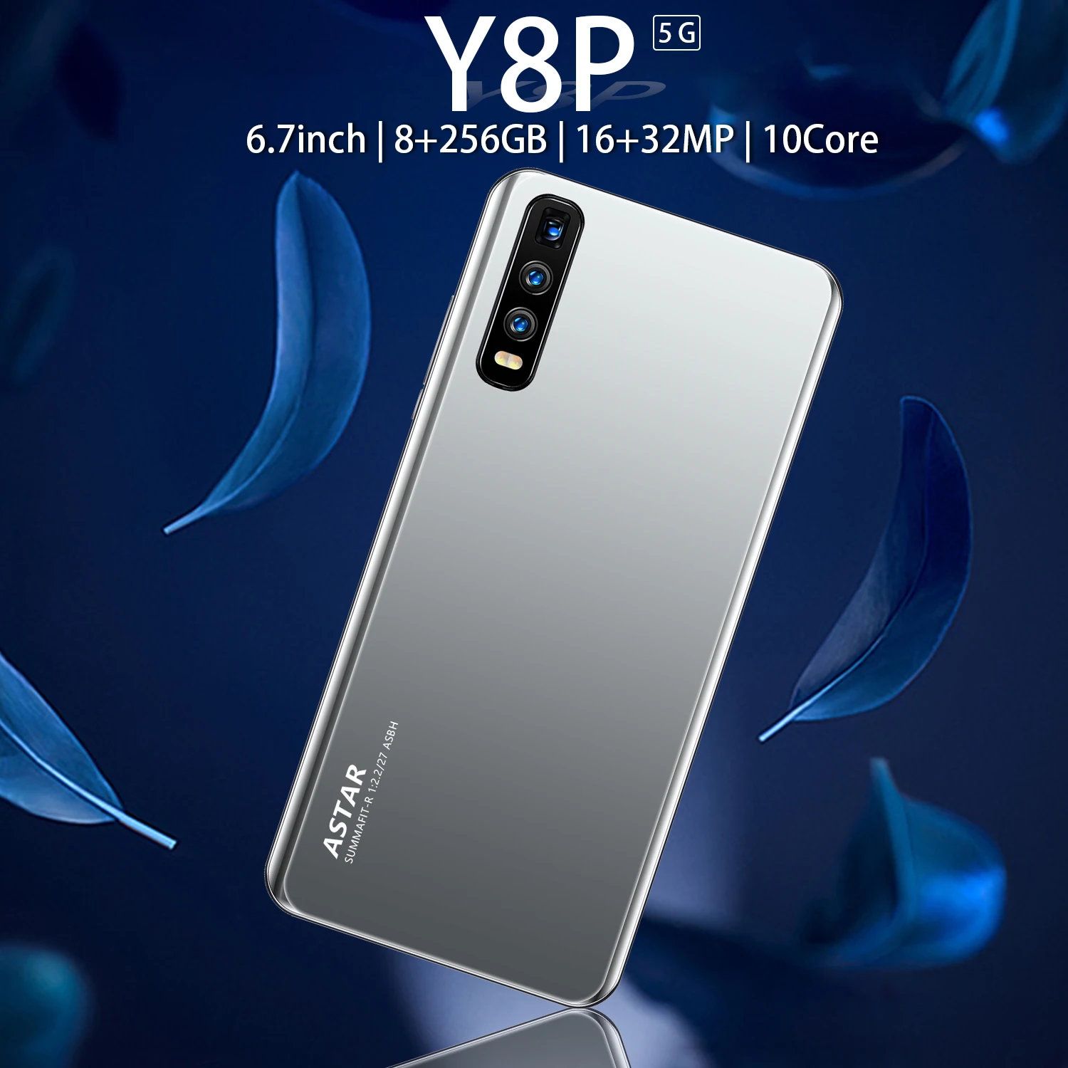 

Global Version 2021 Y8P 6.7 Inch Full Screen 8+256GB 5G Smart Phone 16+32MP 1440*3040 Andriod 10 Deca Core Mobile Phone MTK6889