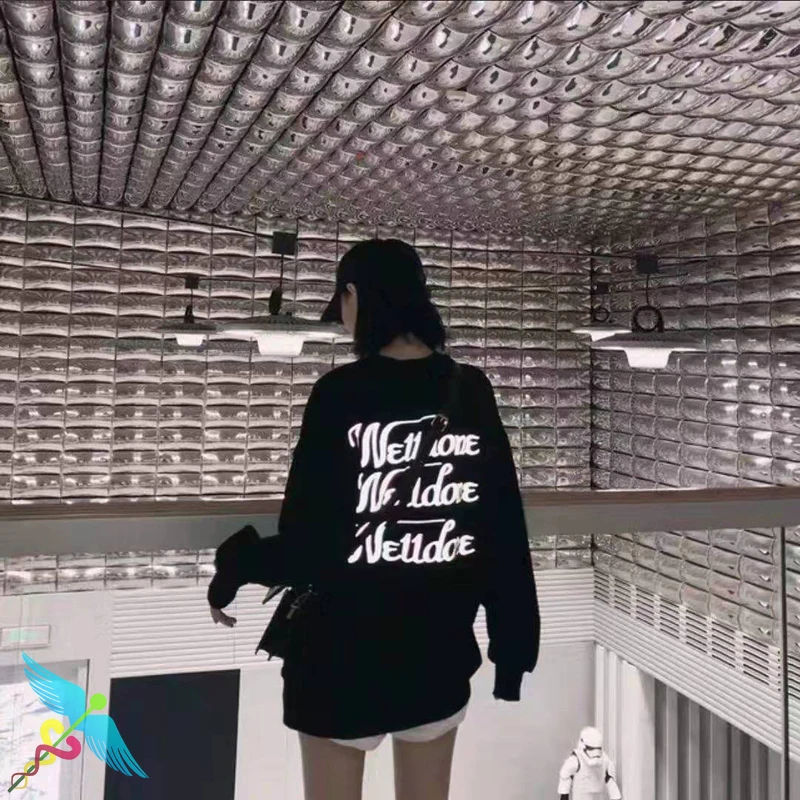 

WELLDONE Oversize Hoodies Men Women Fashion Trend Letter Logo Print Casual High Quality Cotton Full O-Neck we11 done Sweatshirt