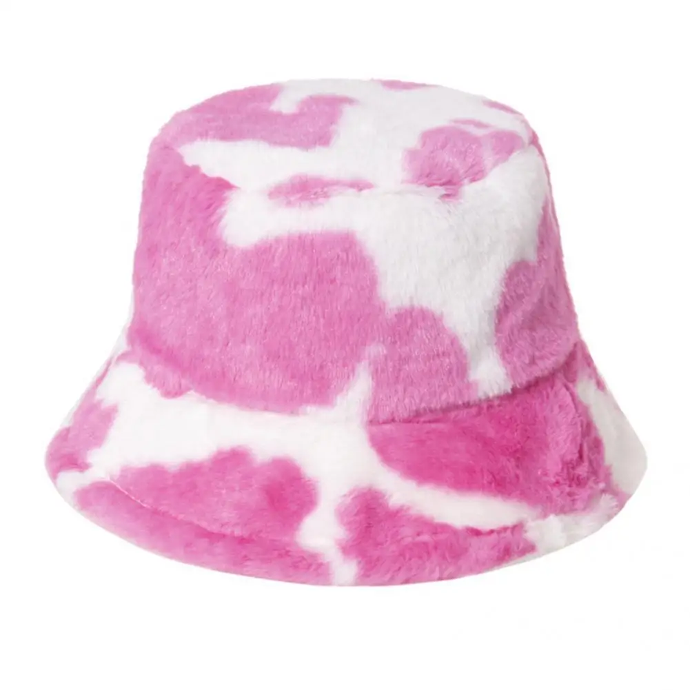 

Cool Fisherman Hat Anti-UV Autumn Winter Cow Print Thickened Bucket Cap Bucket Hat Bucket Cap