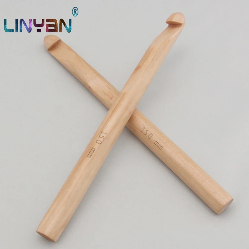 Углеродистый бамбуковый вязальный крючок 2 шт. 15 мм одноконцевые иглы для ручного